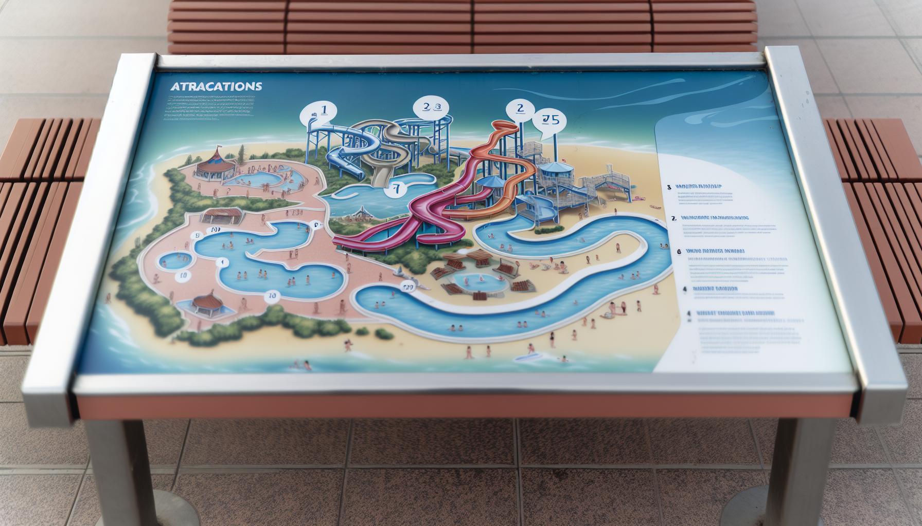 Hlavní atrakce na mapě aquaparku