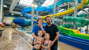 AquaInfo.cz | Průvodce Aquaparky a Termálními Lázněmi 1 Pohled na moderní bazény a tobogány v aquaparku poblíž Katovic